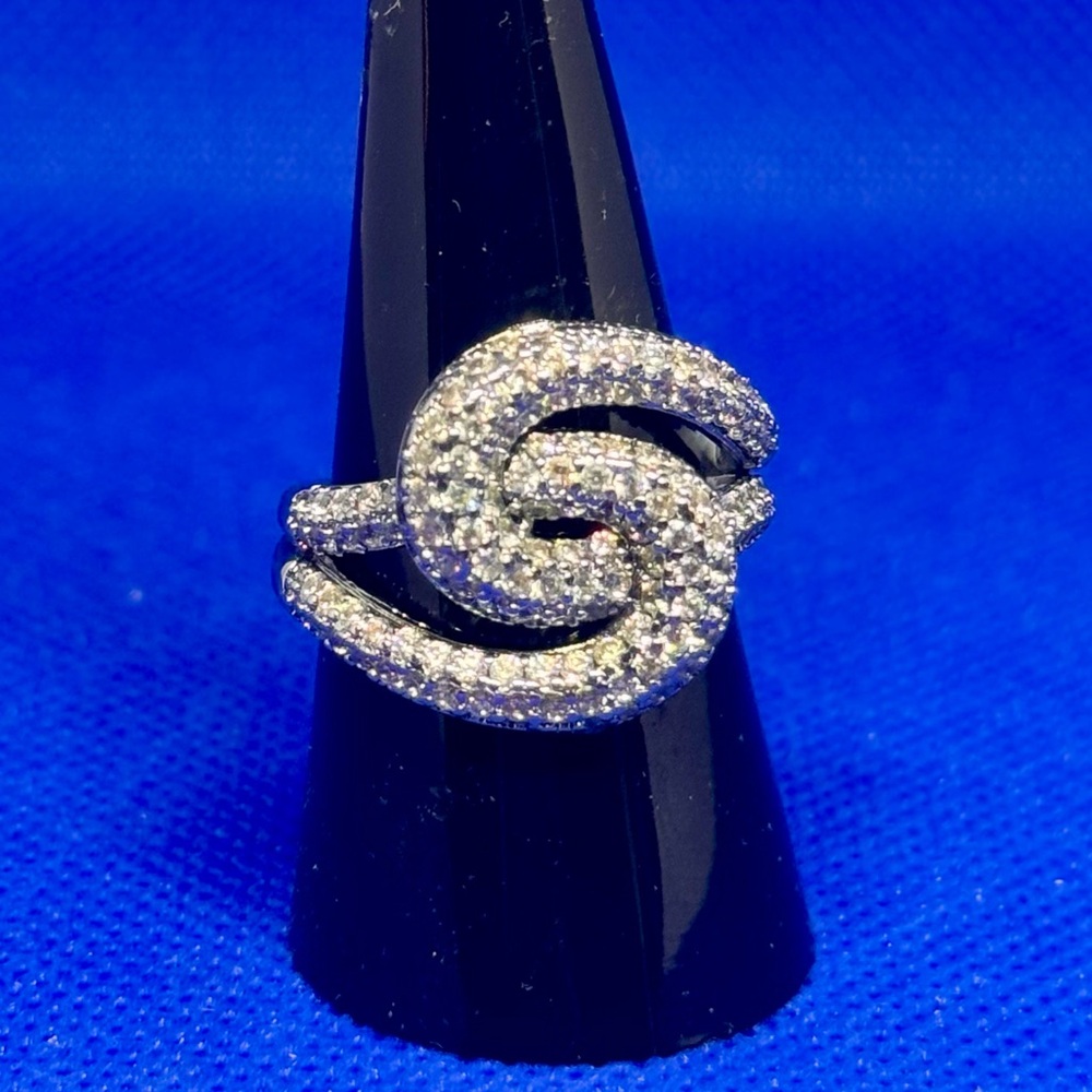 ] Silver Swirl Ring - Bomb Party BP Sunlit Breeze Hematite Ring sz 8
